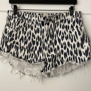 White and Blue Jean Shorts